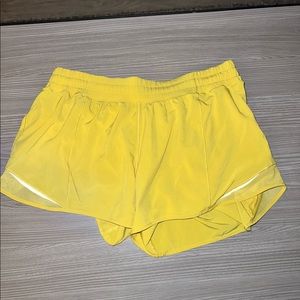 Yellow lululemon shorts